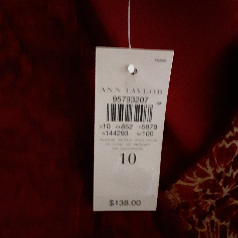 ANN TAYLOR Silk, Sleeveless Dress Sz. 10 New With Tag! - Picture 6 of 7